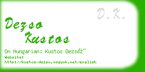 dezso kustos business card